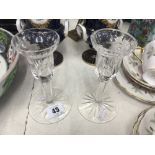 A pair of Waterford crystal candle holders