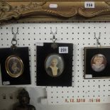 Three portrait miniatures