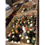 A large quantity of alcohol miniatures