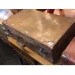 A vintage leather suitcase