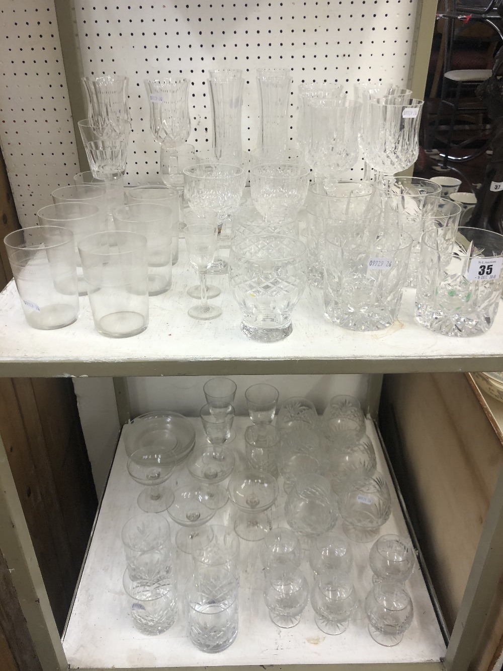 A collection of assorted cut glassware