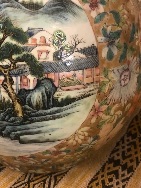 A Chinese famille rose vase with deer head handles with seal mark to base, approx. - Image 41 of 44