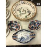 Two aesthetic movement Copeland plates plus three other plates