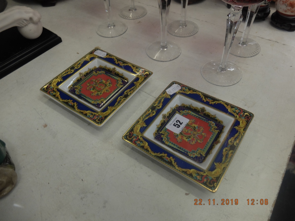 A pair of Versace Rosenthal porcelain Le Roi Soleil ashtrays - Image 2 of 3