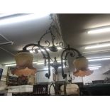 A Victorian double hanging light