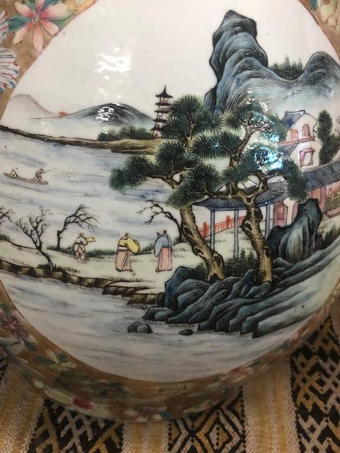 A Chinese famille rose vase with deer head handles with seal mark to base, approx. - Image 39 of 44