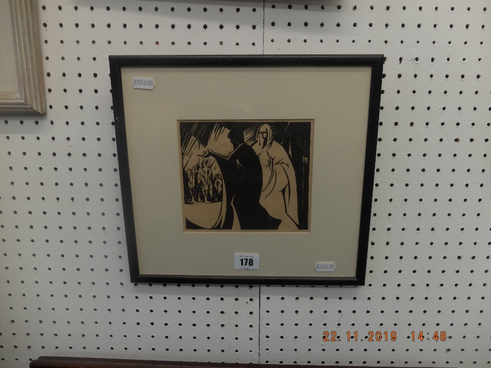 A framed woodblock print after Edward Gordon Craig - Image 2 of 3