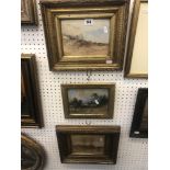 Three gilt framed watercolour landscapes,