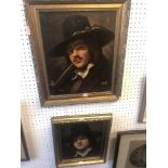 Two oils on canvases of 17th century gentleman both signed