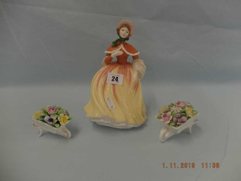 A Royal Doulton figurine and two Doulton posies - Image 2 of 5