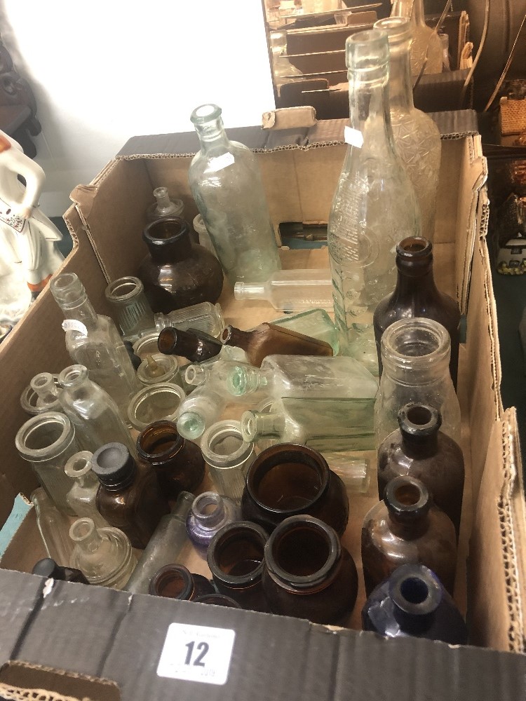 A quantity of old assorted bottles,