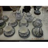 A Royal Doulton Cambridge blue and white tea and coffee service