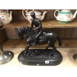 A bronze horse and jockey