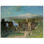 Ansichten - Italien - Ätna - - Blick auf den Ätna mit den Ruinen des griechischen Amphitheaters in