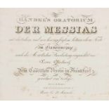 Musik - - Händel, Georg Friedrich. Händels Oratorium Der Messias. Im Clavierauszuge nach der