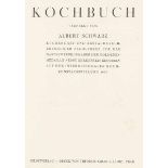 Judaica - - Schwarz, Albert. Kochbuch. Prag, Selbstverlag, 1939. 144 S. 23 x 15 cm. Halbleinenband