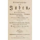 Judaica - - Mendelssohn, Moses. Ritualgesetze der Juden, betreffend Erbschaften,