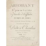 Musik - - Mehul, Etienne. Ariodant. Opera en 3 actes. Paroles d' Francois-Benoît Hoffman. Dedie a