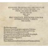Pico della Mirandola, Giovanni Francesco. De rerum praenotione libri novem. Pro veritate religionis,