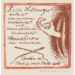 Fingesten, Michel. 2 erotische Exlibris (Original-Farblithographie und Original-Radierung) und 2