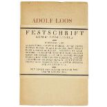 Loos, Adolf - - Adolf Loos zum 60. Geburtstag am 10. Dezember 1930. Mit Porträtfrontispiz nach einer