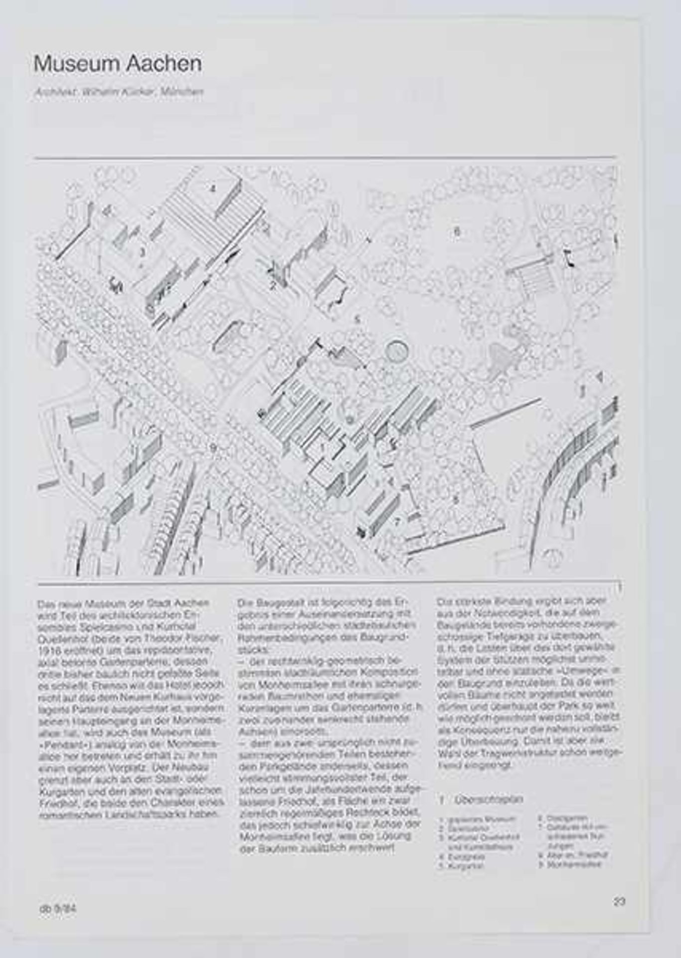 Architektur - - Kücker, Wilhelm. Umfassende Dokumentation zum nie realisierten Aachener Kunstmuseum. - Bild 2 aus 3