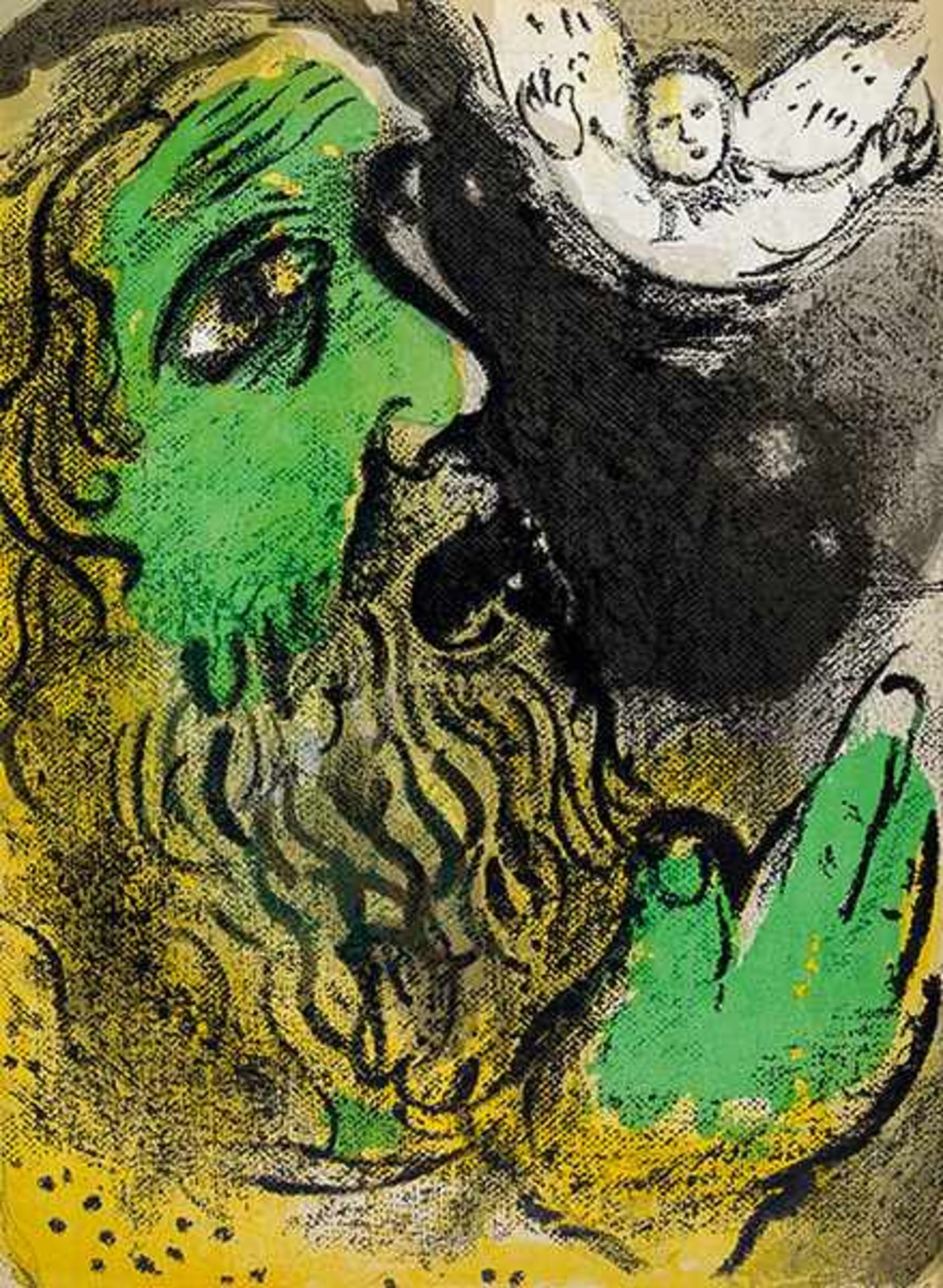 Chagall, Marc. Dessins pour la Bible. Texte par Gaston Bachelard. Mit 24 Original-Farblithographien, - Bild 2 aus 3