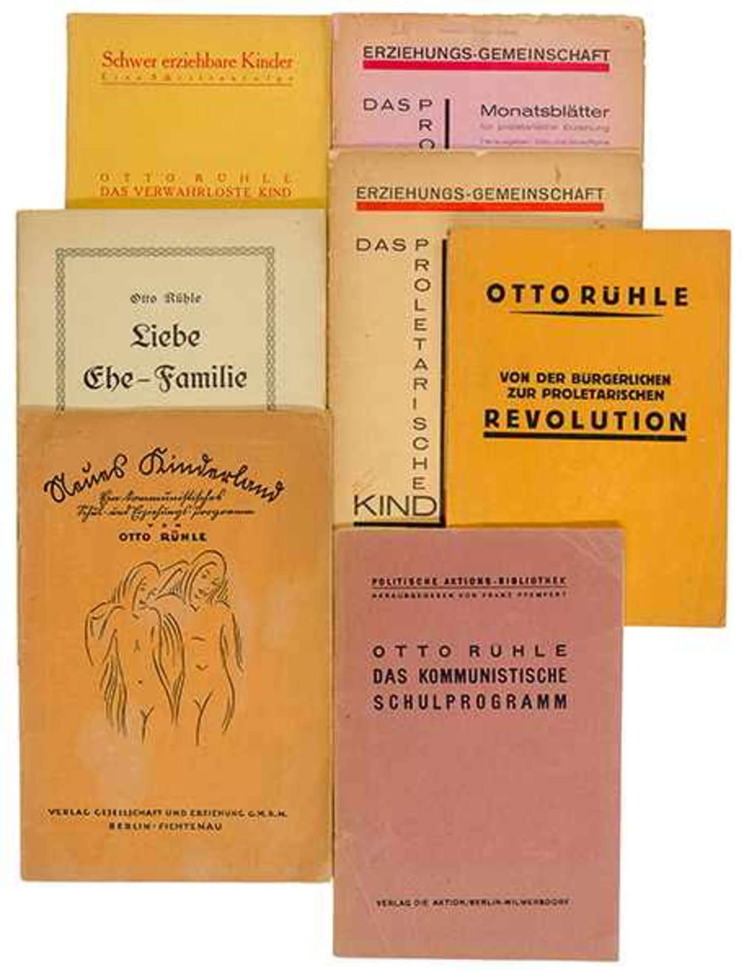 Sozialismus - Kommunismus - - Rühle, Otto. Acht Schriften zur linken Pädagogik. Um 1920-26. - Bild 3 aus 3