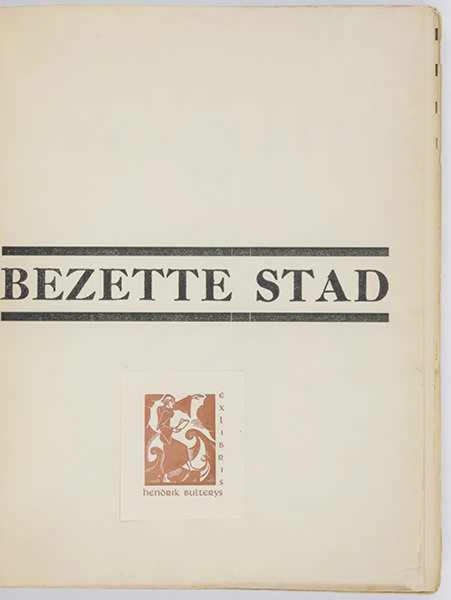 Dada - - Ostaijen (Ostayen), Paul van. Bezette Stad. Originaalhoutsneden en tekeningen van Oskar - Bild 4 aus 6