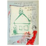 Chagall, Marc. La Maison de la Grand-Mère (für Marex Liven). Tuschfeder und roter Lack auf