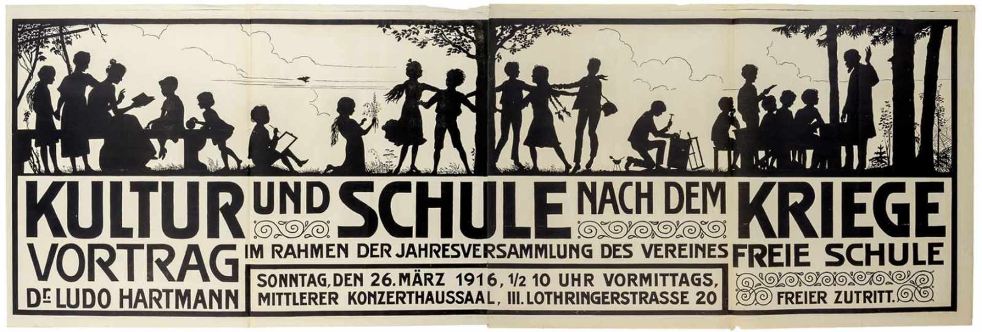 Plakate - - Kultur und Schule nach dem Kriege. Vortrag Dr. Ludo Hartmann im Rahmen der