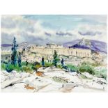 Baukhage, Gerd. Akropolis - Athen. Aquarell und Tusche auf Hahnemühle Bütten. Verso signiert,