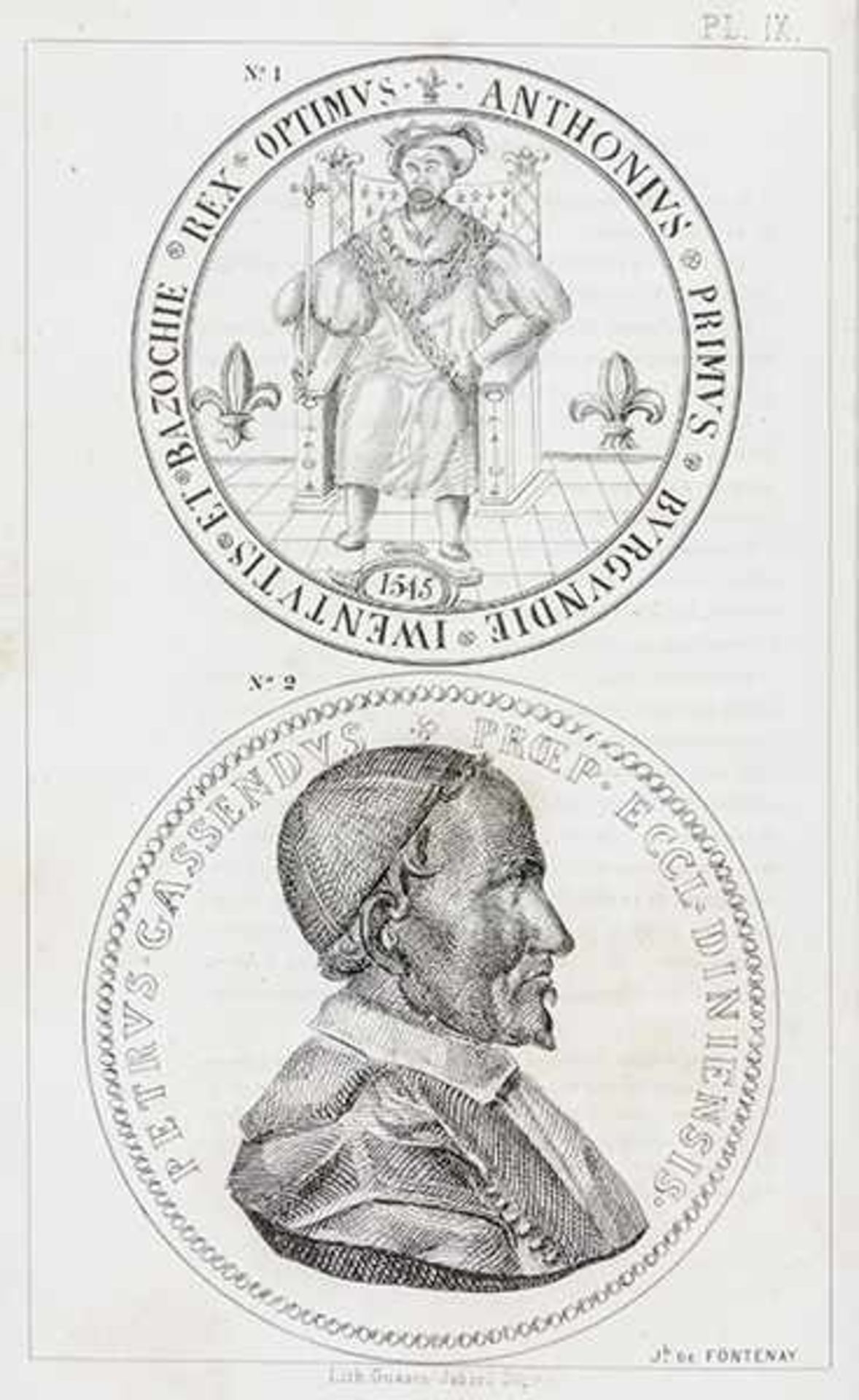 Numismatik - - Fontenay, J. de. Fragments d'histoire métallique. Mit 25 lithographischen Tafeln