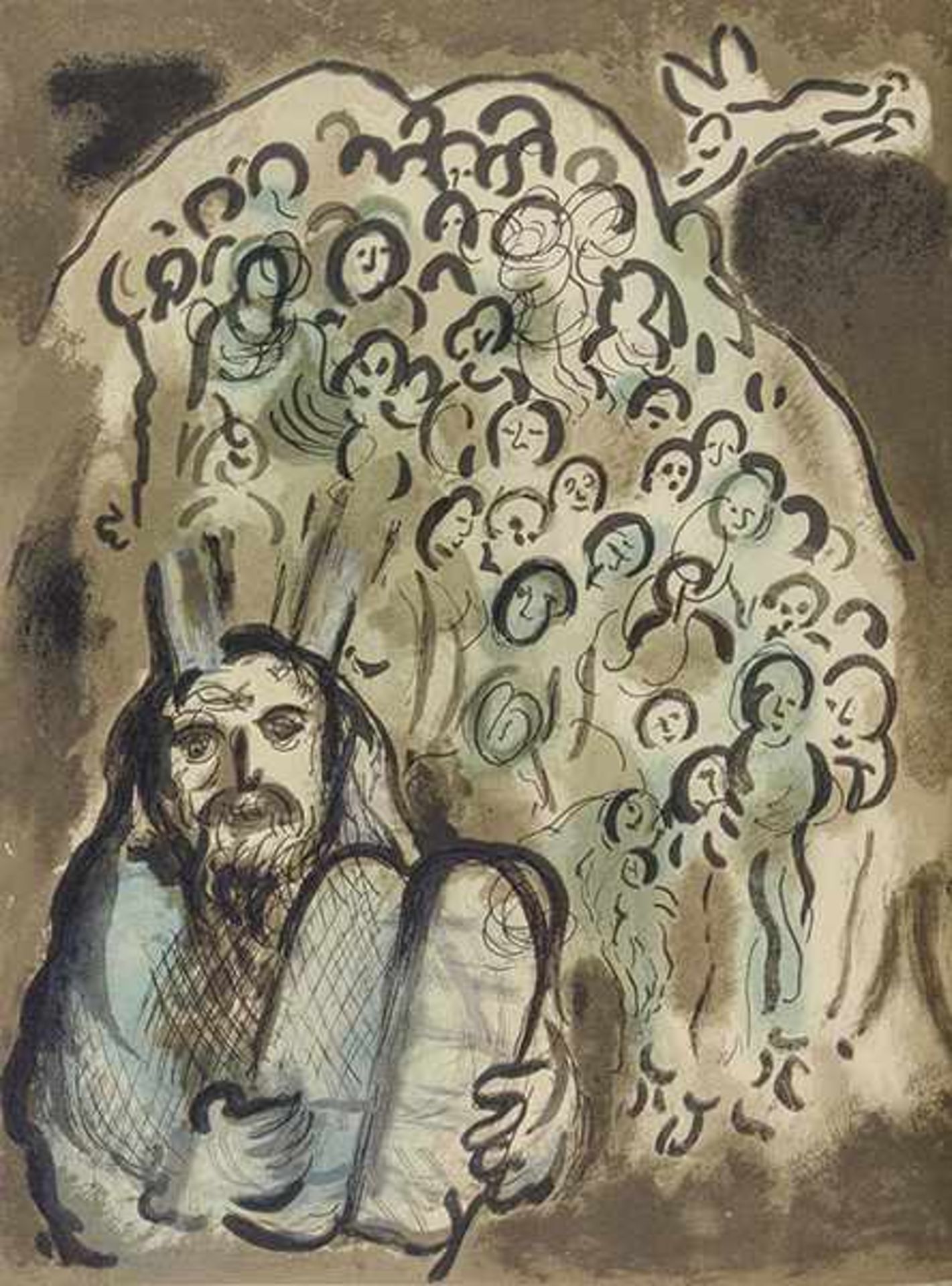 Chagall, Marc - - Cain, Julien. Chagall Lithograph. Bände I-III (von 6) Mit 26 (19 farbigen) - Bild 4 aus 5