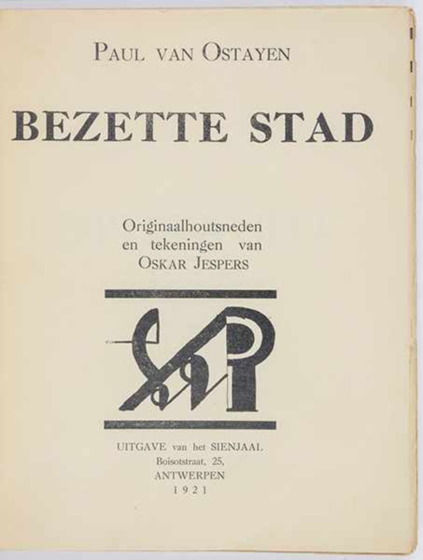 Dada - - Ostaijen (Ostayen), Paul van. Bezette Stad. Originaalhoutsneden en tekeningen van Oskar - Bild 5 aus 6