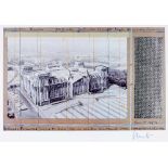 Christo und Jeanne Claude. Wrapped Reichstag. Project for Berlin. Offset-Lithographie mit