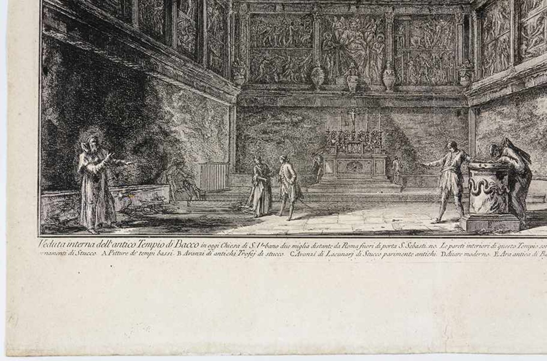 Piranesi, Giovanni Battista. Veduta interna dell' antico Tempio di Bacco in oggi Chiesa di S. Urbano - Bild 5 aus 5