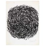 Uecker, Günther. Schwarze Spirale. Lithographie auf BFK-Rives. Rechts unten signiert und datiert.