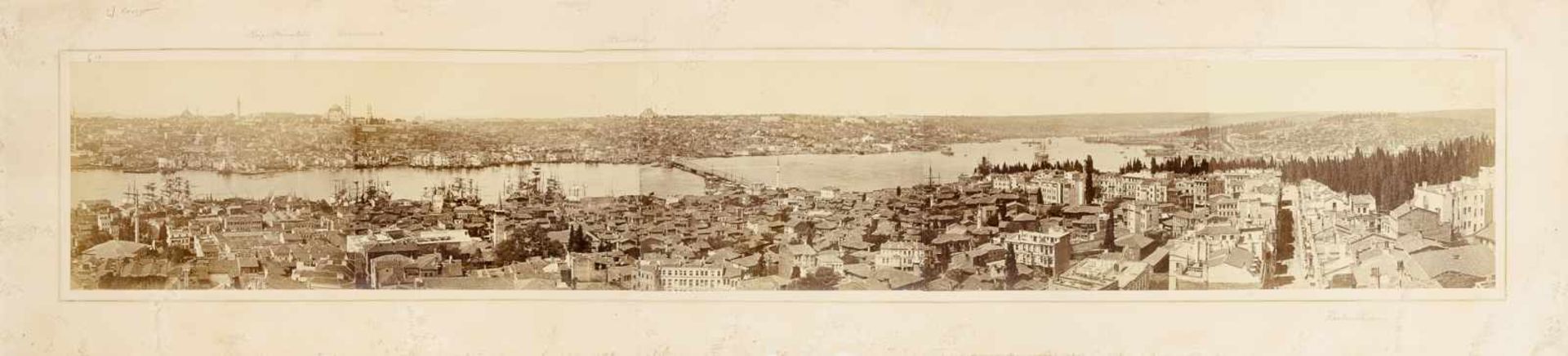 Türkei - - Berggren, Guillaume Gustave. Panorama von Konstantinopel. 10 Original-Photographien auf 2 - Bild 2 aus 2