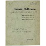 Nationalsozialismus - - Sortimentskatalog Heinrich Hoffmann. Verlag Nationalsozialistischer