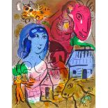 Chagall, Marc - - Sammlung von 2 Werken sowie 1 eigenhändigen Neujahrskarte von Vivi Chagall und 1