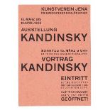 Bauhaus - - Dexel, Walter. Ausstellung Kandinsky. Vortrag Kandinsky. Einladungskarte für die