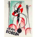 Plakate - - Gladky, Serge. Jean Börlin. Farbig lithographiertes Plakat. (Paris, 1929.) 119,5 x 80,
