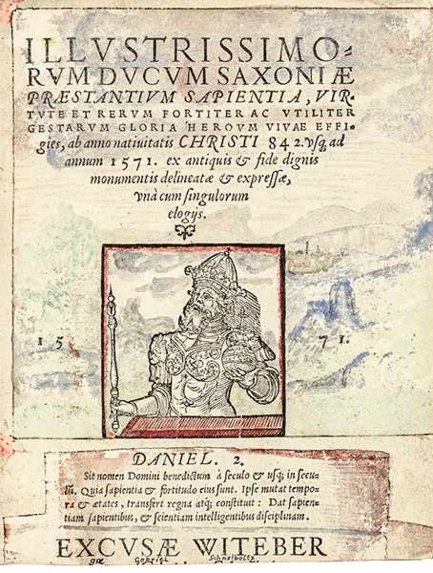 Agricola von Spremberg, Johann. Illustrissimorum Ducum Saxoniae praestantium sapientia, virtute et - Bild 4 aus 12