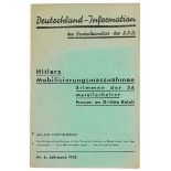 Exil - - Deutschland-Information des Zentralkomitees der K.P.D. Vier Hefte der Jahrgänge 1937-38,