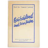 Lessing, Theodor. Deutschland und seine Juden. Prag-Karlin, Druck von Neumann, 1933. 32 S. 20,5 x 14