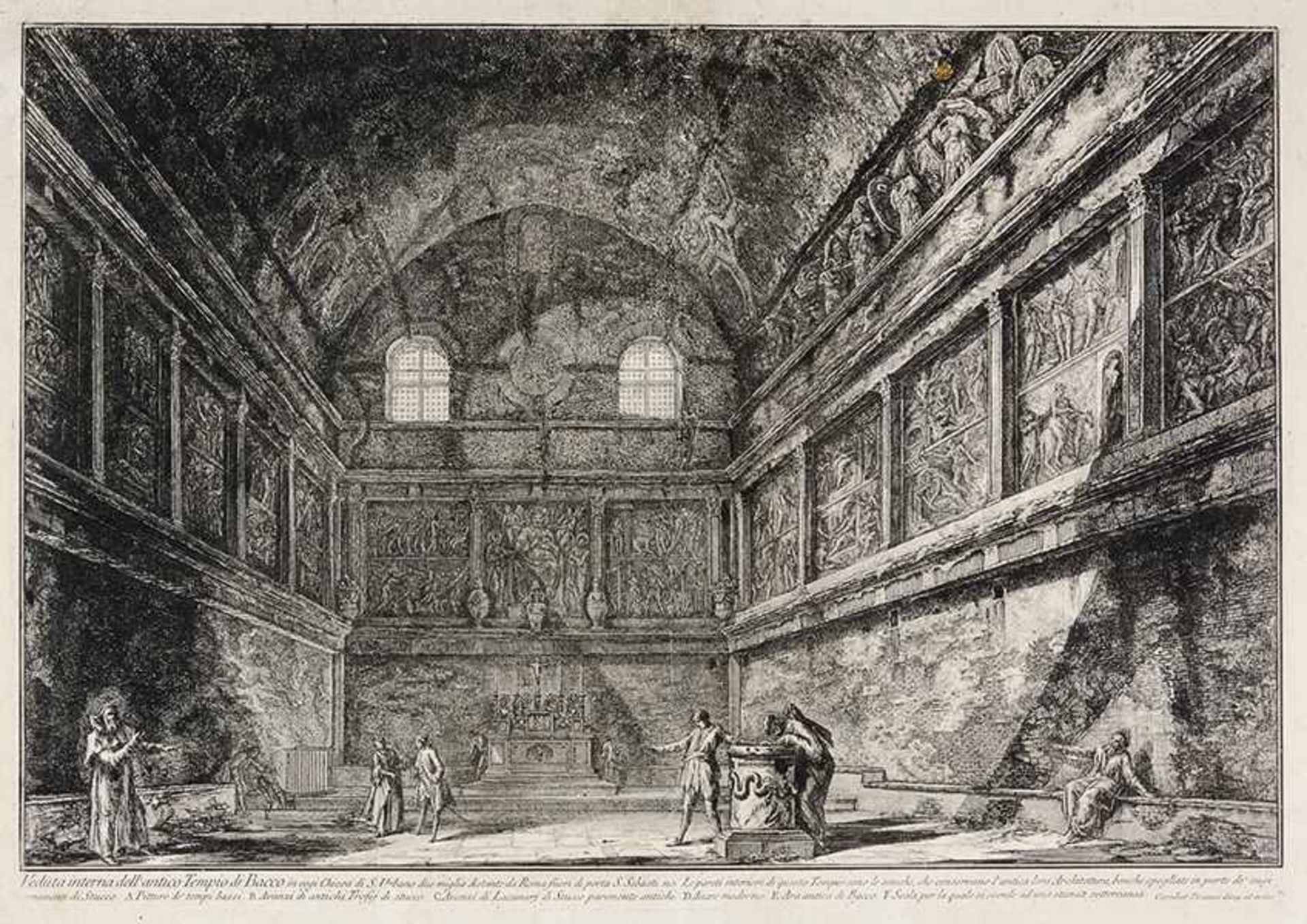 Piranesi, Giovanni Battista. Veduta interna dell' antico Tempio di Bacco in oggi Chiesa di S. Urbano
