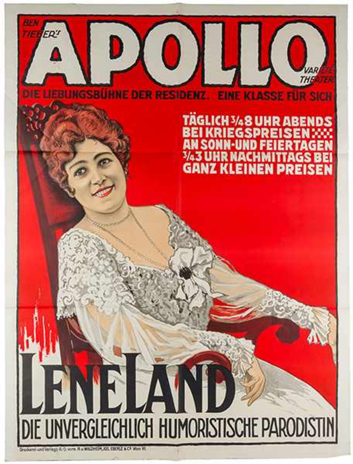 Plakate - - Ben Tiebers Apollo: Lene Land. Die unvergleichlich humoristische Parodistin. Farbig