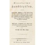 Mineralogie - - Zappe, Joseph Rudolf. Mineralogisches Handlexikon, oder alphabetische Aufstellung