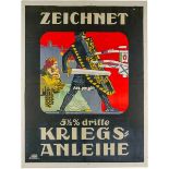 Plakate - - Puchinger, Erwin. Zeichnet 5 1/2 % dritte Kriegsanleihe. Farbig lithographiertes Plakat.